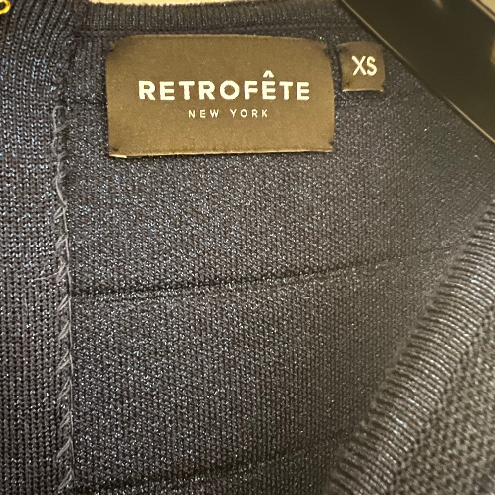 Retrofete Dark Navy Metallic Dress